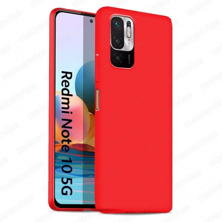 Funda carcasa para Xiaomi Redmi Note 10 5G Gel TPU Liso mate Color Rojo