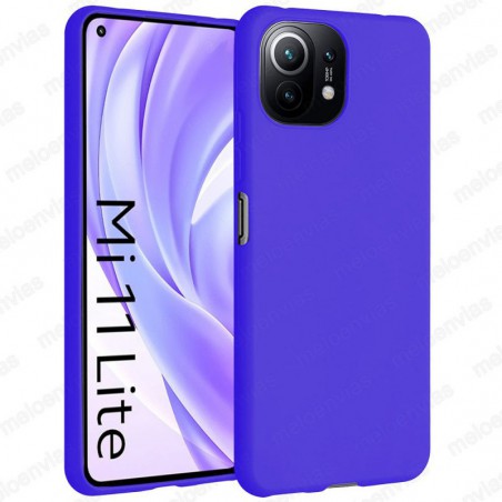 Funda carcasa para Xiaomi Mi 11 Lite Gel TPU Liso mate Color Azul