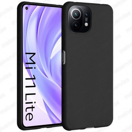 Funda carcasa para Xiaomi Mi 11 Lite Gel TPU Liso mate Color Negro