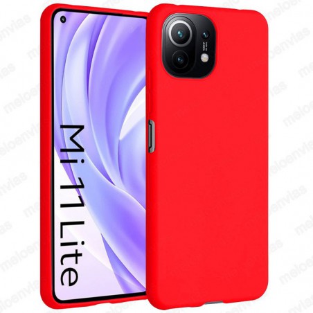 Funda carcasa para Xiaomi Mi 11 Lite Gel TPU Liso mate Color Rojo