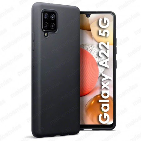 Funda carcasa para Samsung Galaxy A22 5G Gel TPU Liso mate Color Negro