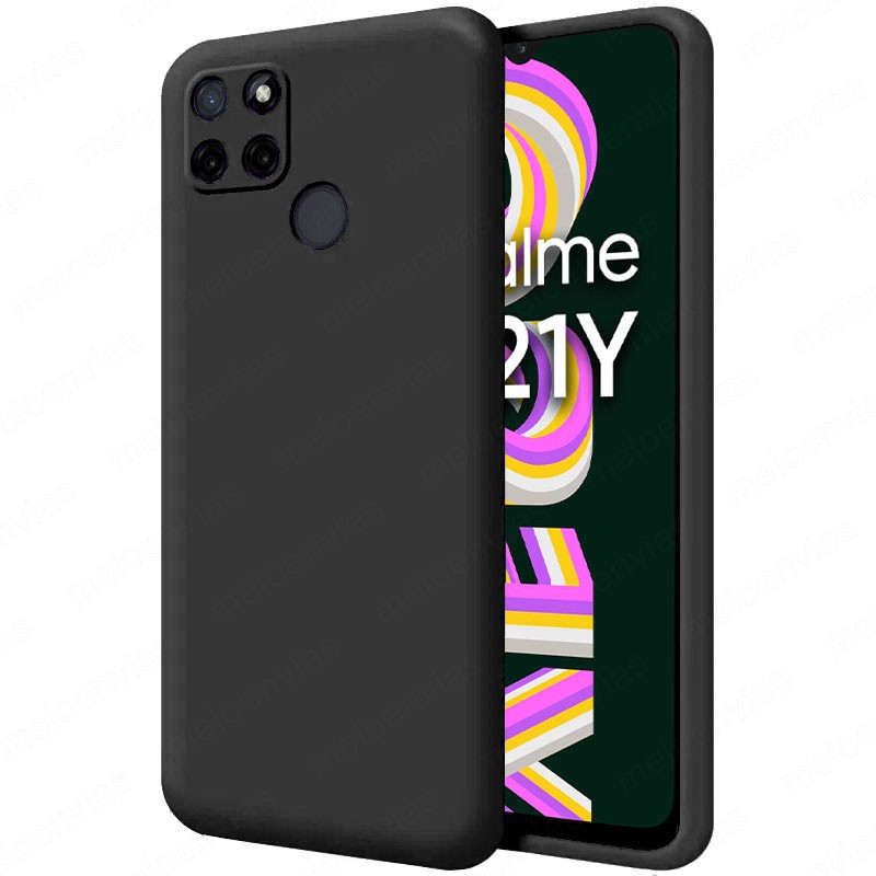 Funda carcasa para Realme C21Y / C25Y Gel TPU Liso mate Color Negro