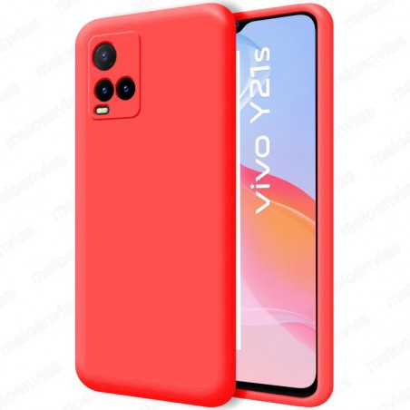 Funda carcasa para Vivo Y21 / Y21S / Y33S Gel TPU Liso mate Color Rojo