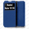 Funda para Xiaomi Redmi Note 10 5G carcasa de cuero tipo libro funcion soporte con ventana y cierre de iman Color Azul