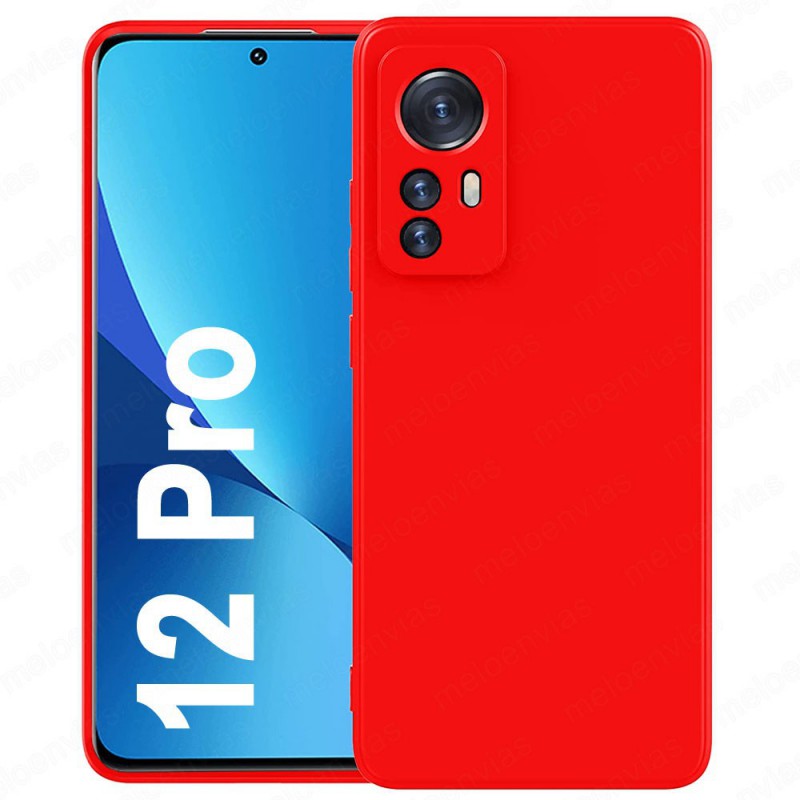 Funda carcasa para Xioami 12 Pro 5G Gel TPU Liso mate Color Rojo