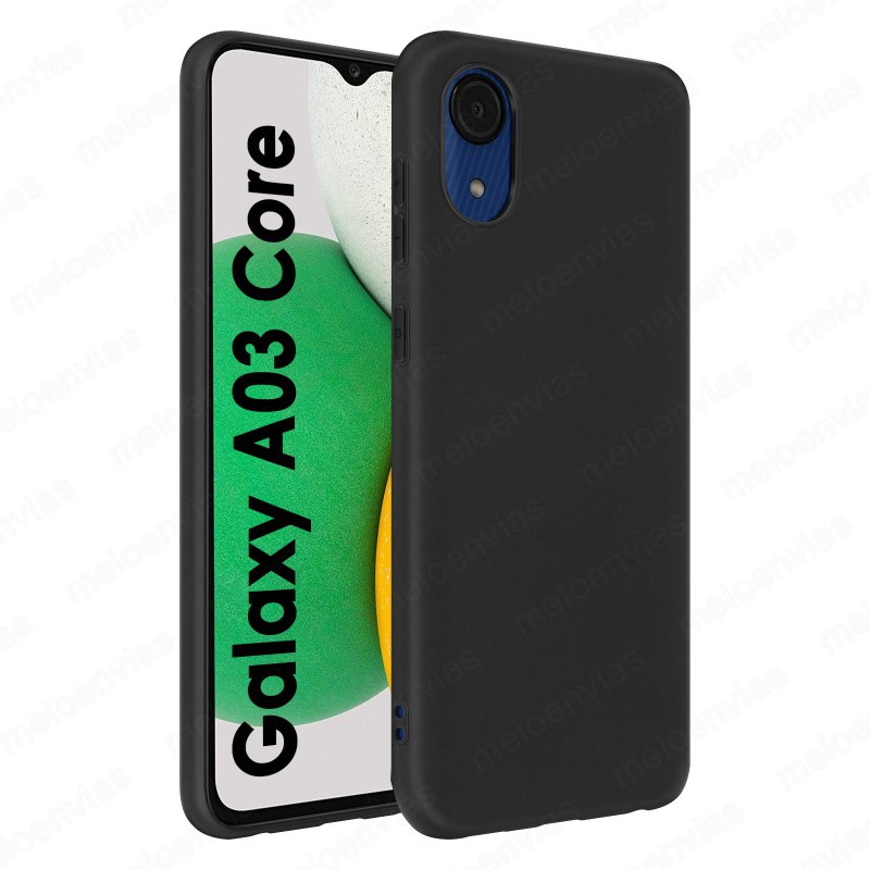 Funda carcasa para Samsung Galaxy A03 Core Gel TPU Liso mate Color Negro
