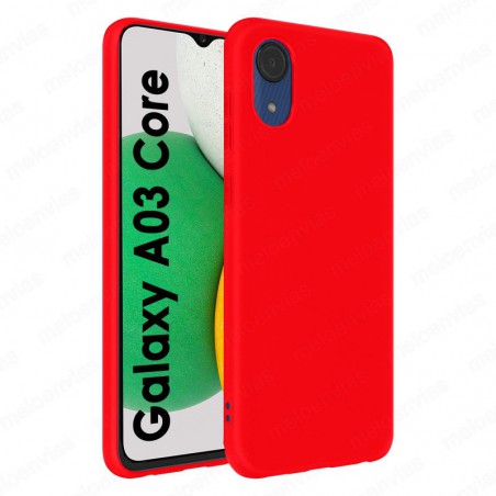 Funda carcasa para Samsung Galaxy A03 Core Gel TPU Liso mate Color Rojo