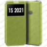 Funda para Alcatel 1S 2021 carcasa de cuero tipo libro funcion soporte con ventana y cierre de iman Color Dorado