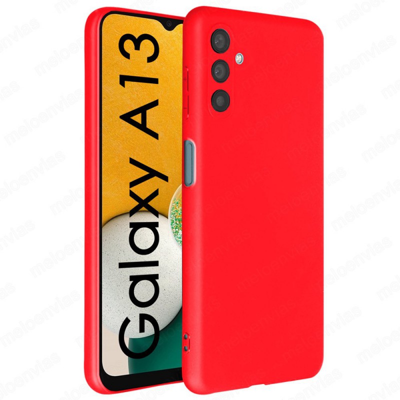 Funda carcasa para Samsung Galaxy A13 5G Gel TPU Liso mate Color Rojo