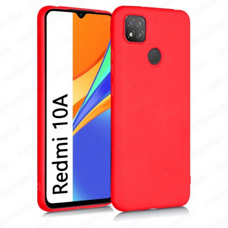 Funda carcasa para Xiaomi Redmi 10A Gel TPU Liso mate Color Rojo
