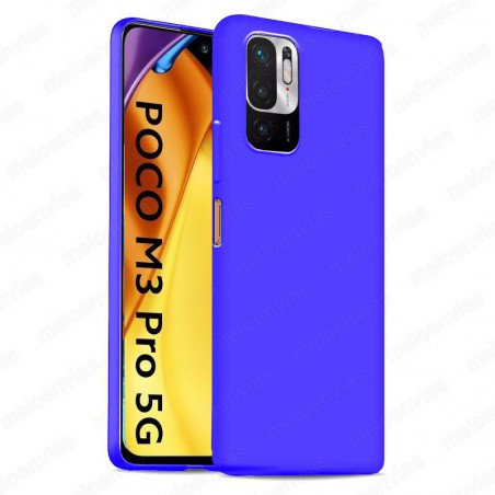 Funda Carcasa Xiaomi Poco M3 Pro 5G Silicona Gel TPU Liso Mate Color Azul