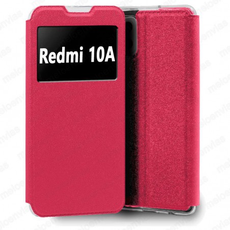 Funda carcasa para Xiaomi Redmi 10A Libro Estuche Funcion Soporte Color Rosa Fucsia