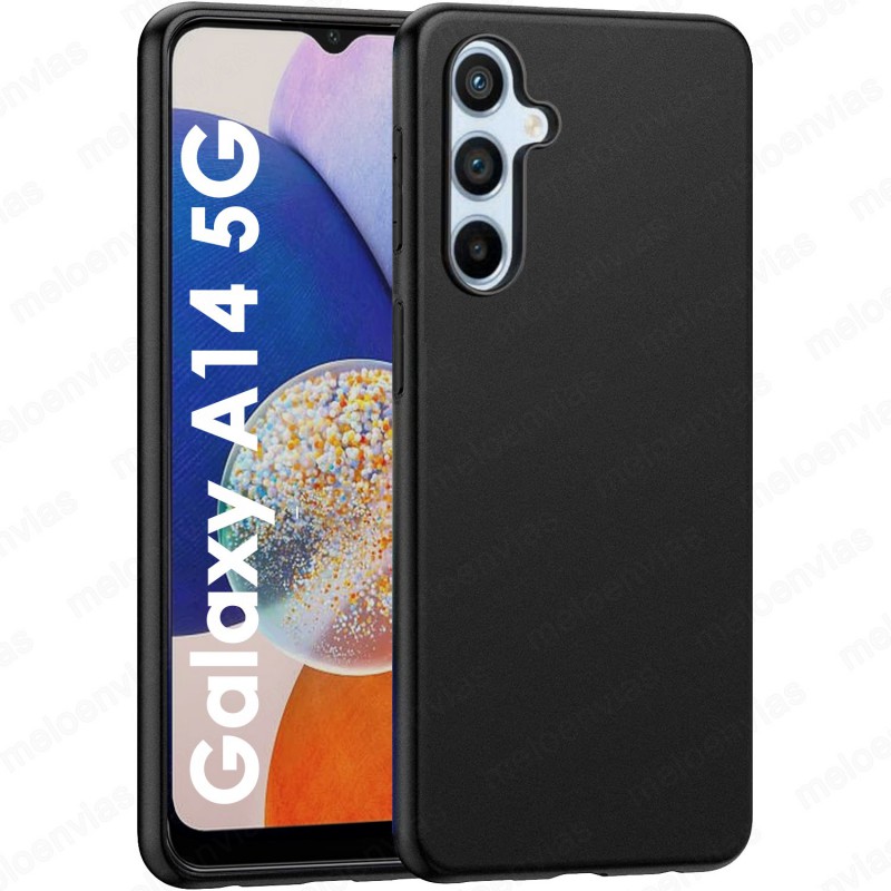 Funda Carcasa Samsung Galaxy A14 5G Silicona Gel TPU Liso Mate Color Negro