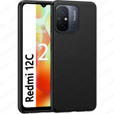 Funda Carcasa Xiaomi Redmi 12C Silicona Gel TPU Liso Mate Color Negro