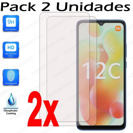 Pack 2 Unidades Cristal Templado Protector Pantalla Para Xiaomi Redmi 12C Vidrio 100% Transparente