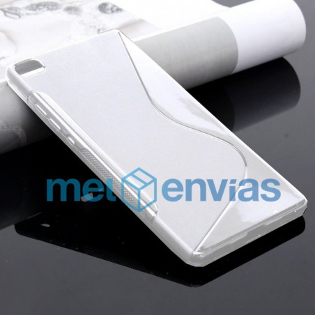 Funda carcasa para Huawei P8 Lite Gel TPU Diseño S-line Color Blanco
