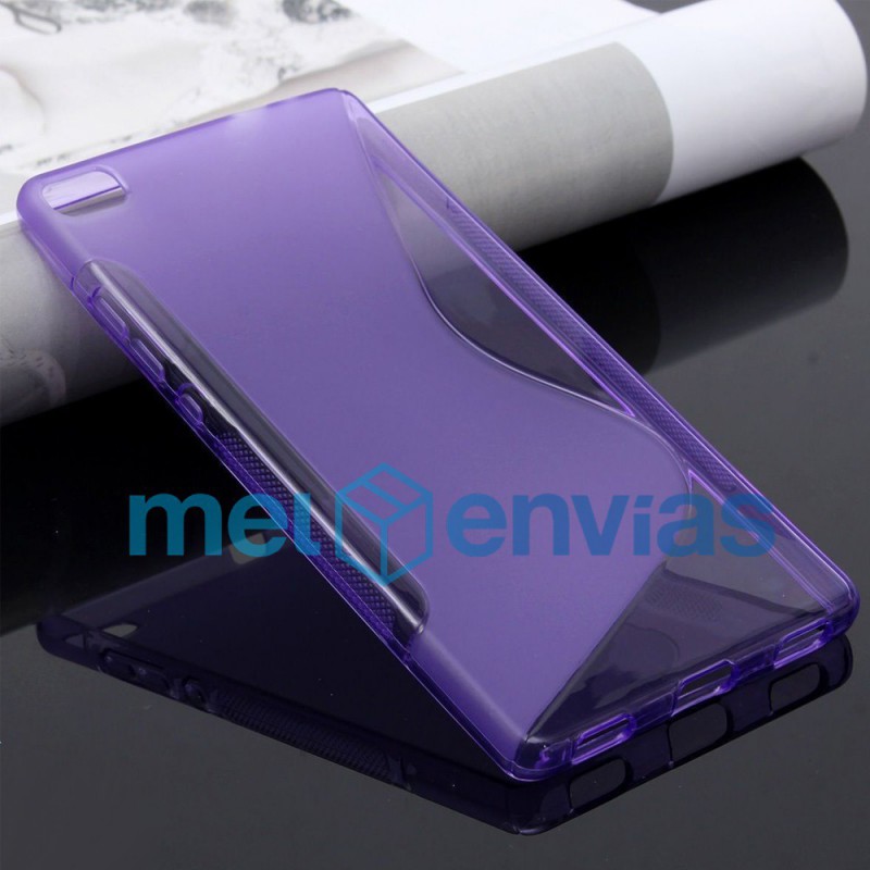 Funda carcasa para Huawei P8 Lite Gel TPU Diseño S-line Color Morado