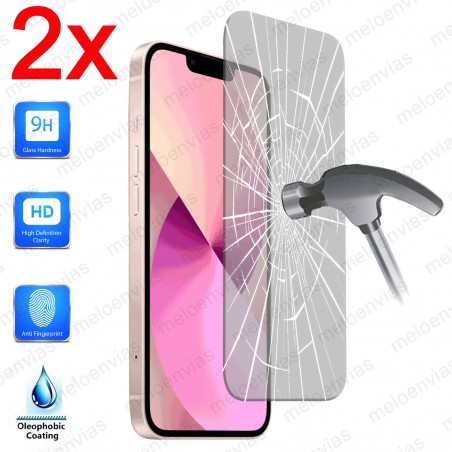 Pack 2 Unidades Cristal Templado Protector Pantalla Para Apple iPhone 15 6.1 Vidrio 100% Transparente