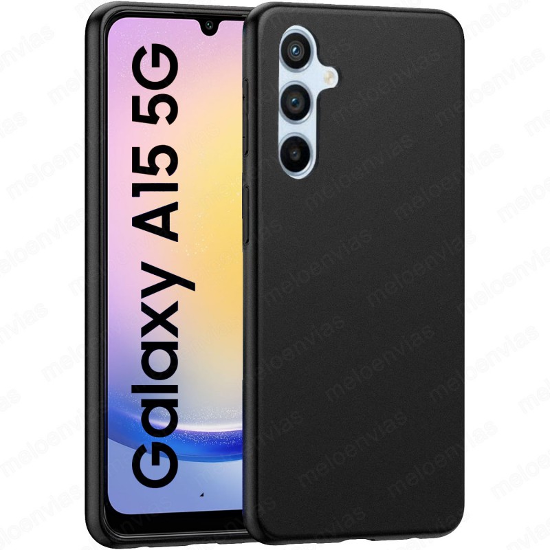 Funda Carcasa Samsung Galaxy A15 4G / 5G Silicona Gel TPU Liso Mate Color Negro