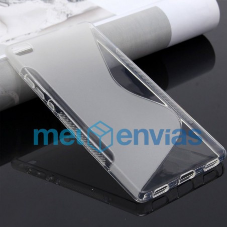 Funda carcasa para Huawei P8 Lite Gel TPU Diseño S-line Color Transparente