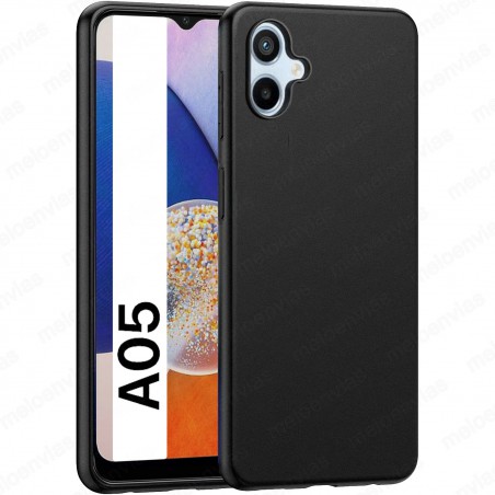 Funda Samsung Galaxy A05 Carcasa Forro Silicona Gel TPU Flexible Liso Mate Color Negro