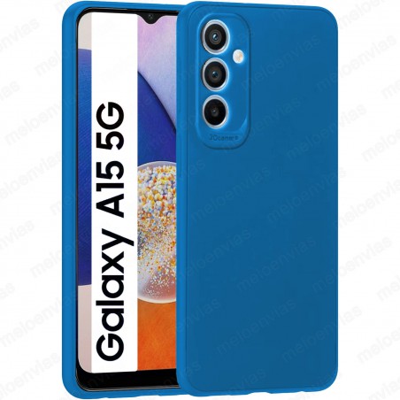 Funda Samsung Galaxy A15 4G / 5G Carcasa 3D Cubre Camara Forro Silicona Gel TPU Flexible Liso Mate Color Azul