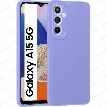 copy of Funda Samsung Galaxy A15 4G / 5G Carcasa 3D Cubre Camara Forro Silicona Gel TPU Flexible Liso Mate Color Morado