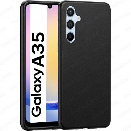 Funda Samsung Galaxy A35 5G Carcasa Forro Silicona Gel TPU Flexible Liso Mate Color Negro