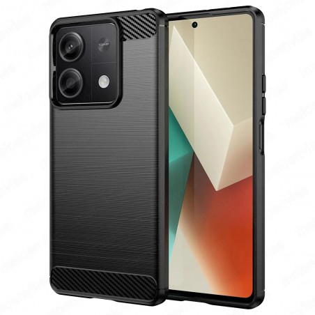 Funda Xiaomi Redmi Note 13 5G Carcasa Efecto Fibra Carbono Forro Silicona Gel TPU Flexible Color Negro