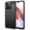 Funda Xiaomi Redmi 12C Carcasa Efecto Fibra Carbono Forro Silicona Gel TPU Flexible Color Negro