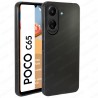 Funda Xiaomi Poco C65 Carcasa 3D Cubre Camara Forro Silicona Gel TPU Flexible Liso Mate Color Negro