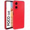 Funda Xiaomi Poco C65 Carcasa 3D Cubre Camara Forro Silicona Gel TPU Flexible Liso Mate Color Rojo