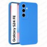 Funda Samsung Galaxy S24 FE Carcasa 3D Cubre Camara Forro Silicona Gel TPU Flexible Liso Mate Color Azul