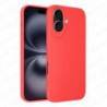 Funda iPhone 16 Plus Carcasa 3D Cubre Camara Forro Silicona Gel TPU Flexible Liso Mate Color Rojo