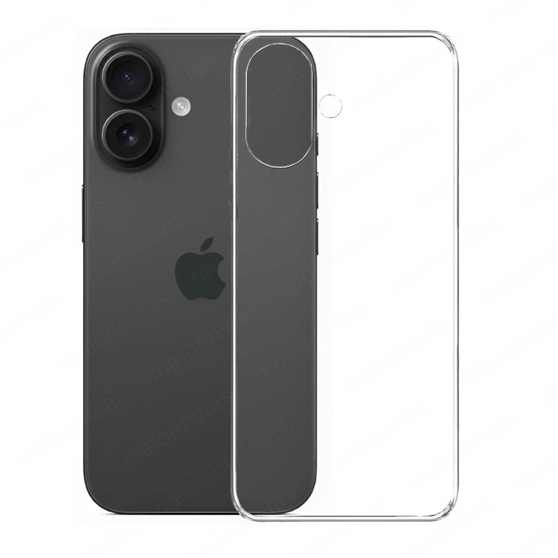 Funda iPhone 16 Plus Carcasa Forro Silicona Gel TPU Flexible Liso Mate Color 100% Transparente