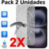 Pack 2 Unidades Cristal Templado Protector Pantalla Para iPhone 16 Plus Vidrio 100% Transparente