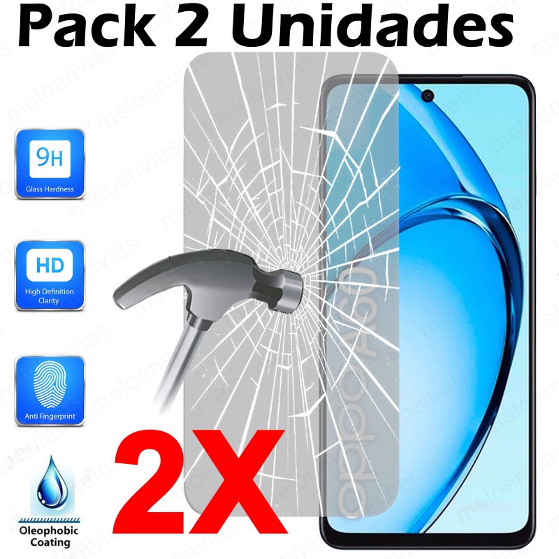 Pack 2 Unidades Cristal Templado Protector Pantalla Para Oppo A60 5G Vidrio 100% Transparente