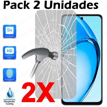 Pack 2 Unidades Cristal Templado Protector Pantalla Para Oppo A60 5G Vidrio 100% Transparente