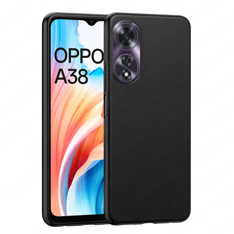 Funda Oppo A38 Carcasa Forro Silicona Gel TPU Flexible Liso Mate Color Negro