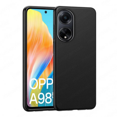 Funda Oppo A98 5G Carcasa Forro Silicona Gel TPU Flexible Liso Mate Color Negro