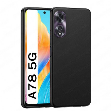 Funda Oppo A78 5G Carcasa Forro Silicona Gel TPU Flexible Liso Mate Color Negro