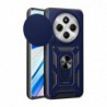 Funda Xiaomi Redmi 14C Carcasa Armadura, Antigolpes Armor, Color Negro, Anilla Giratoria, Tapa Camara Deslizante Color Azul