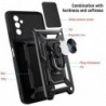 Funda Xiaomi Redmi 14C Carcasa Armadura, Antigolpes Armor, Color Negro, Anilla Giratoria, Tapa Camara Deslizante Color Azul