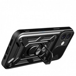 Funda Xiaomi Redmi 14C Carcasa Armadura, Antigolpes Armor, Color Negro, Anilla Giratoria, Tapa Camara Deslizante Color Negro