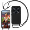 Funda Carcasa Xiaomi Redmi 14C con Cuerda Ajustable, Silicona Resistente a Golpes con Cordón Colgante Antideslizante Negro