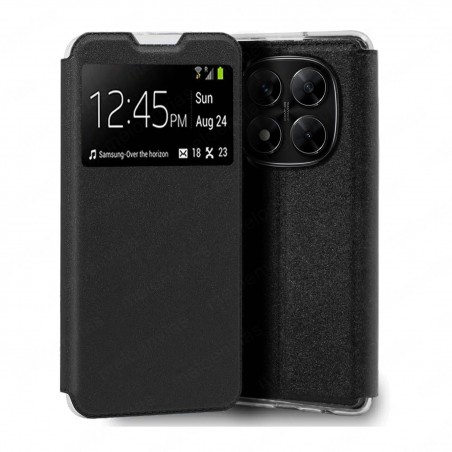 Funda para Xiaomi Poco X7 5G Libro Estuche con Tapa Funcion Soporte Ventana Cierre Iman Color Negro