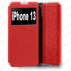 Funda para iPhone 13 Libro Estuche con Tapa Funcion Soporte Ventana Cierre Iman Color Negro