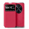 Funda para Xiaomi Redmi 14C Libro Estuche con Tapa Funcion Soporte Ventana Cierre Iman Color Negro