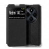 Funda para Xiaomi Redmi 14C Libro Estuche con Tapa Funcion Soporte Ventana Cierre Iman Color Negro