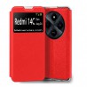 Funda para Xiaomi Redmi 14C Libro Estuche con Tapa Funcion Soporte Ventana Cierre Iman Color Negro
